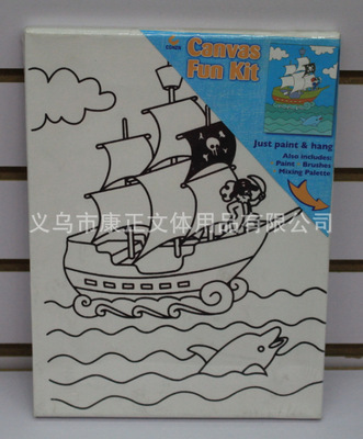 專業生產卡通帆布兒童繪畫框——純棉布實木數字油畫框套裝,可定制